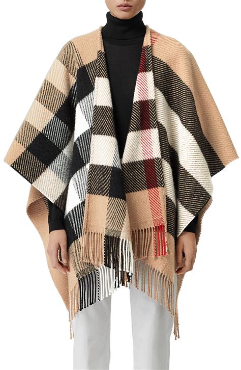 burberry cape on sale|burberry check wool cashmere cape.